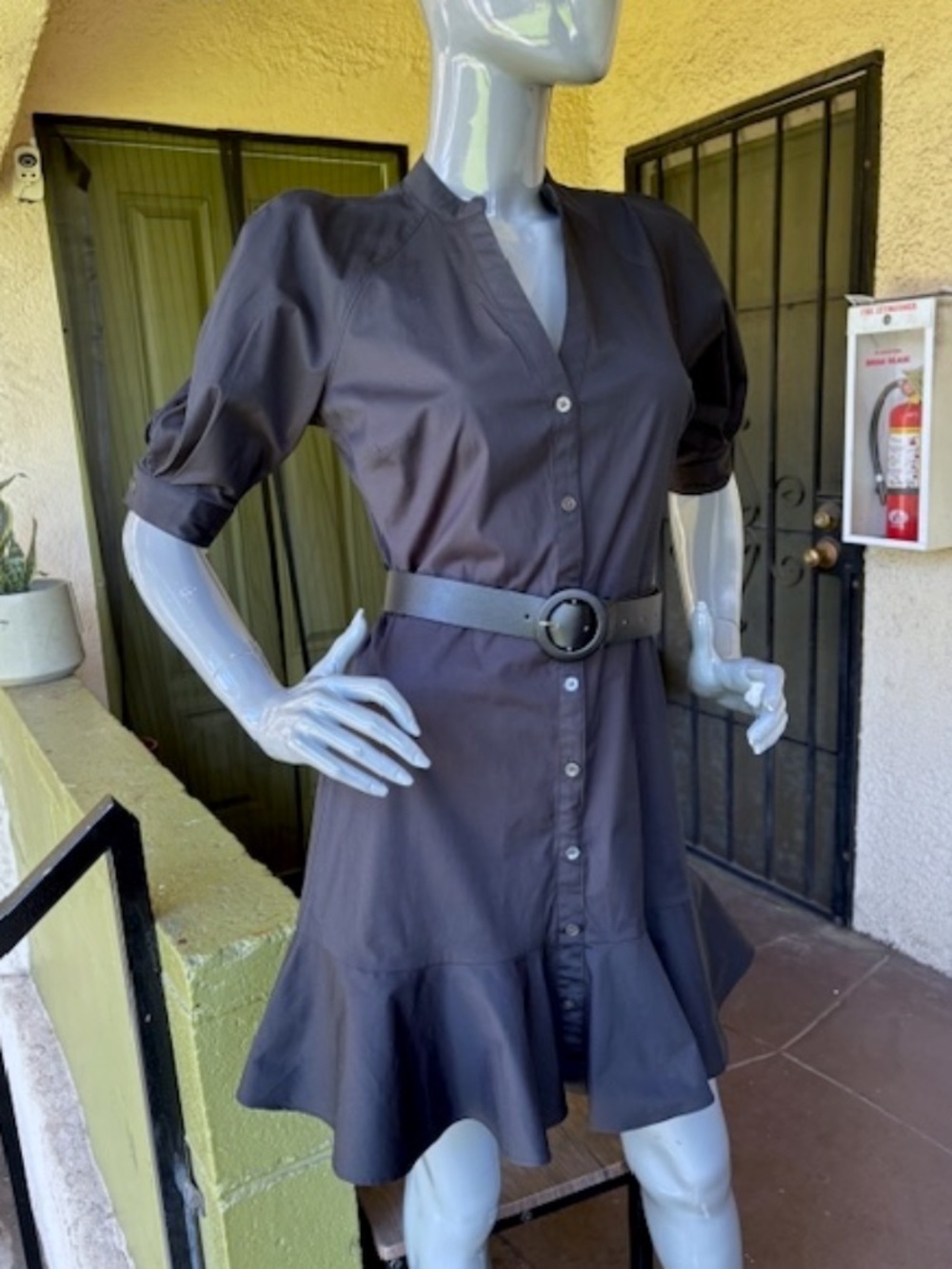 $448 VERONICA BEARD "Molly" Shirt Dress in Stretch Cotton EUC/sz 4 - Picture 7 of 16